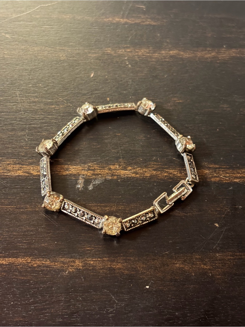 Marcasite bracelet with clear stones